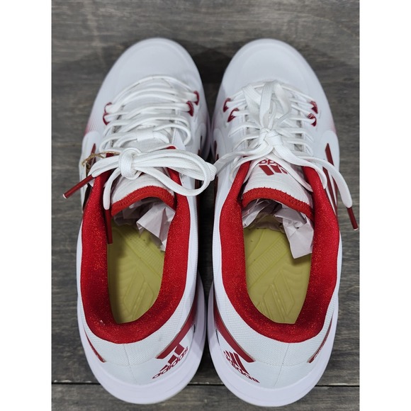 Adidas Purehustle 2.0 White Red Fastpitch Metal Softball Cleats Size 11 Womens - Picture 10 of 12